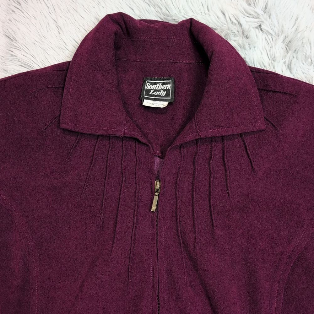 Vintage Southern Lady Jacket Womens 20 Zip Up Lightweight Coat Pockets‎ Soft - Picture 9 of 11